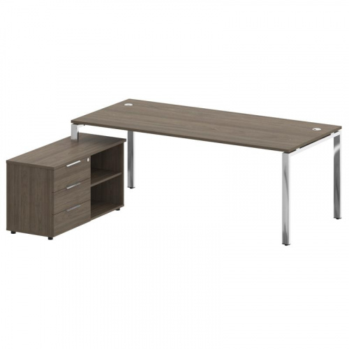 Стол руководителя с тумбой Metal System Direct БГ.СРТ-6.9 (L)