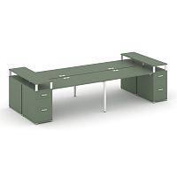 Бенч-система на 4 места с 2 опорными тумбами Concept CN.DRS-445