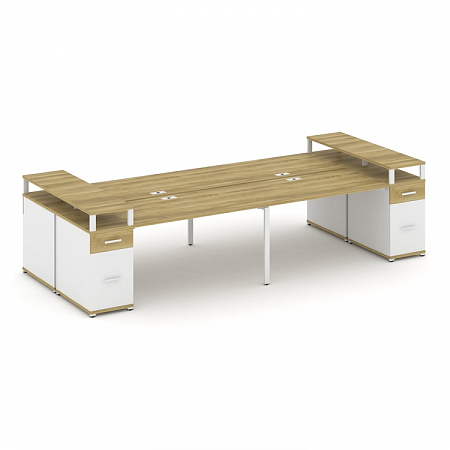 Бенч-система на 4 места с 2 опорными тумбами Concept CN.DRS-447