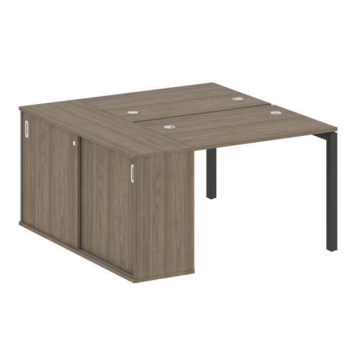 Бенч-система с шкафом-купе на П-обр. м/к Metal System Quattro 50БП.РС-СШК-1.1