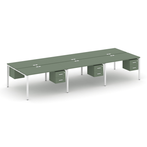 Бенч-система на 6 мест с подвесными тумбами Concept CN.DRS-154