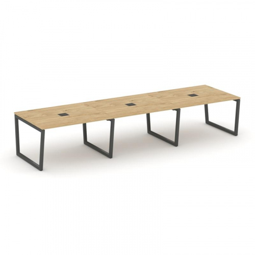 Style Project Стол переговорный SN-5T2.SPRG-054 Акация Лорка/Металл Антрацит/Заглушка Металл Антраци фото 22