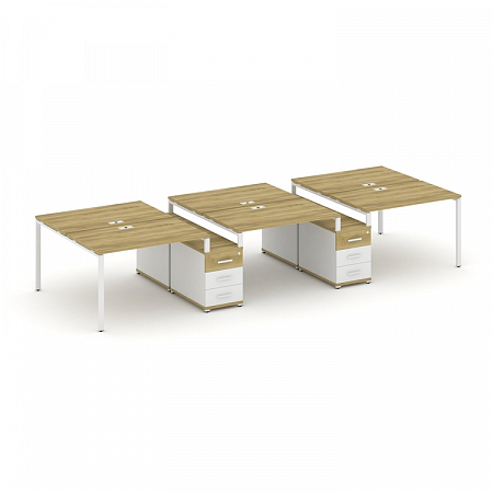 Бенч-система на 6 мест с 2 опорными тумбами Concept CN.DRS-334