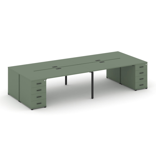 Бенч-система на 4 места с 2 опорными тумбами Concept CN.DRS-426