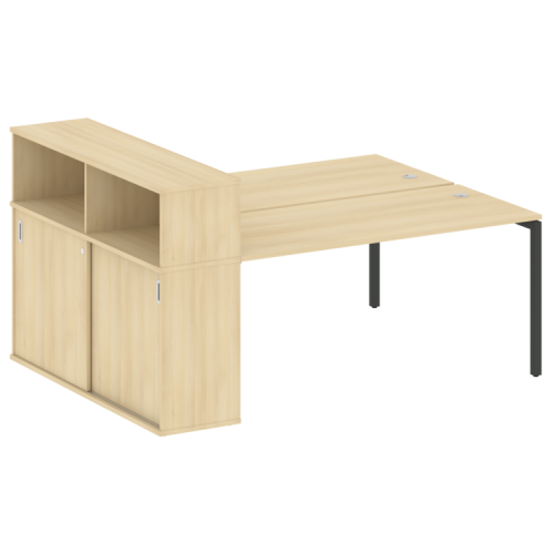 Бенч-система с шкафом-купе на П-обр. м/к Metal System Quattro 40БП.РС-СШК-2.4 фото 15