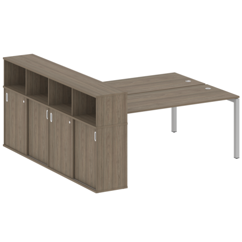 Бенч-система с шкафом-купе на П-обр. м/к Metal System Quattro 50БП.РС-СШК-4.5 фото 2 Бенч-система с шкафом-купе на П-обр. м/к Metal System Quattro 50БП.РС-СШК-4.5 фото 2