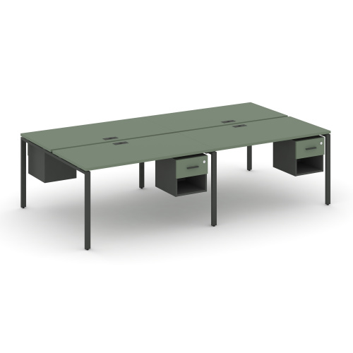 Бенч-система на 4 места с подвесными тумбами Concept CN.DRS-138 фото 2