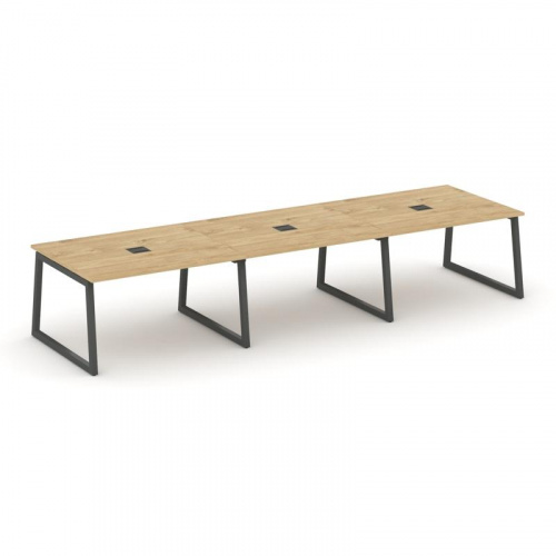 Style Project Стол переговорный SN-5T1.SPRG-052 Акация Лорка/Металл Антрацит/Заглушка Металл Антраци фото 6