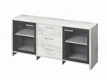 Тумба трехсекционная с 2 дверьми FI-13-02.D Хромикс белый