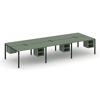 Бенч-система на 6 мест с подвесными тумбами Concept CN.DRS-148