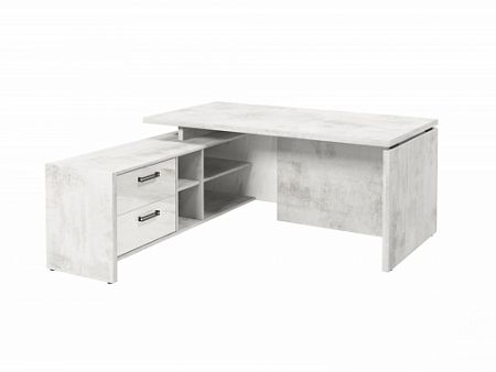 Стол с опорной тумбой FB-117L.GG Хромикс белый/Мрамор Леванто белый