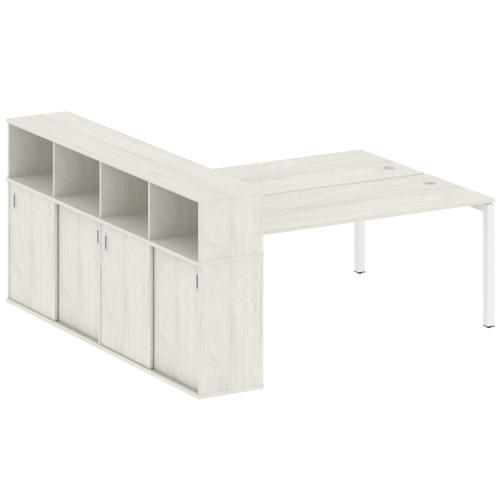 Бенч-система с шкафом-купе на П-обр. м/к Metal System Quattro 50БП.РС-СШК-4.5 фото 4 Бенч-система с шкафом-купе на П-обр. м/к Metal System Quattro 50БП.РС-СШК-4.5 фото 4